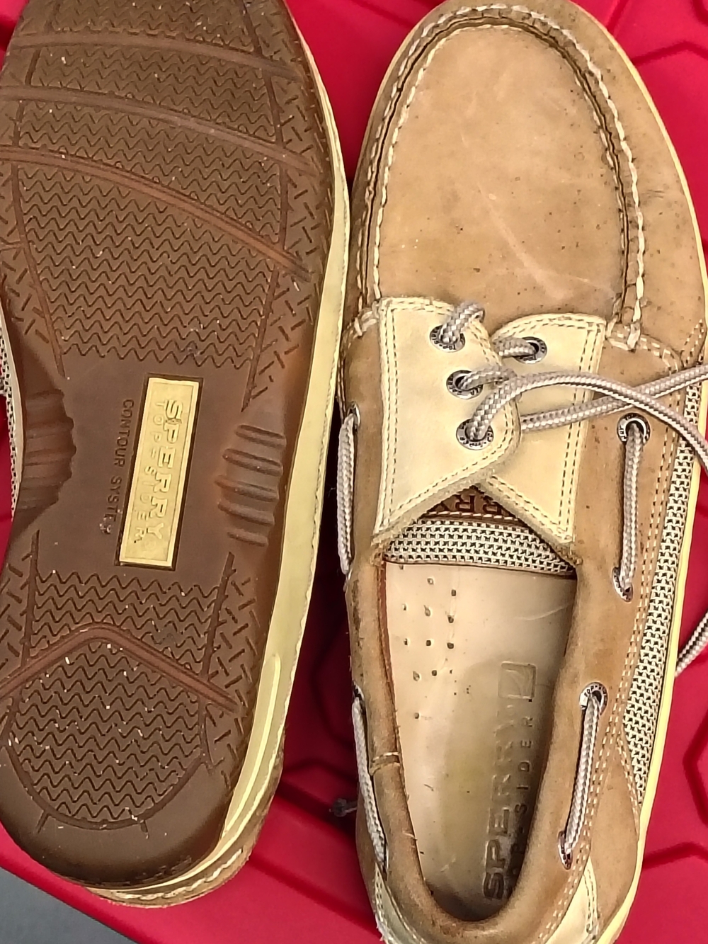 Sperry Men’s Beige/Tan Leather Boat Shoes